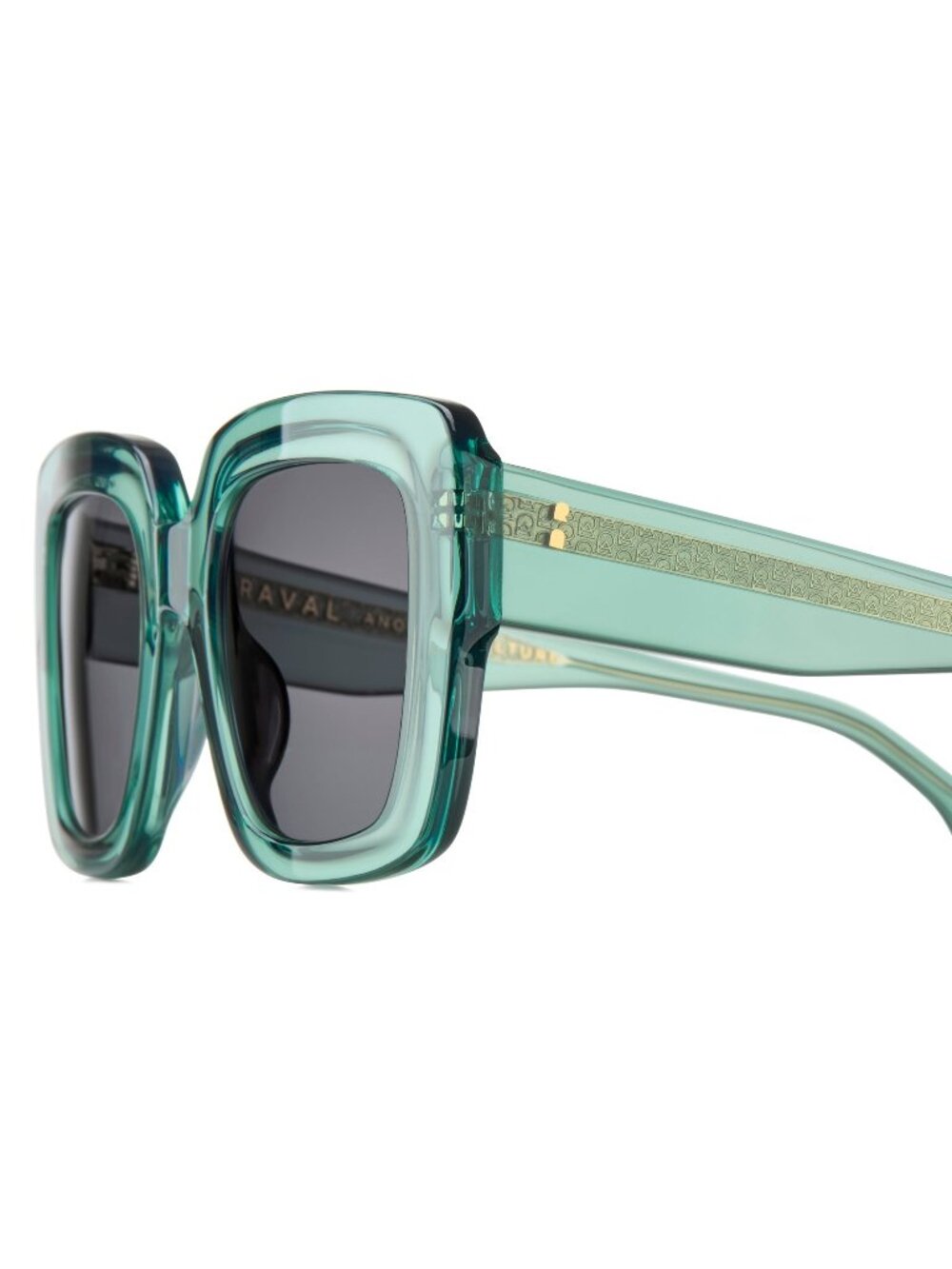 New Raval Eyewear Women's Sunglasses Multicolor Square Grey Lens Acetate Frame